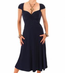 Navy Blue Sweetheart Neckline Dress