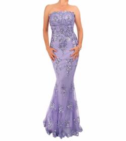 Lilac Sequin Strapless Maxi Dress - Tall