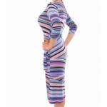 Purple Striped Wrap Dress