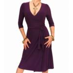 Purple Elegant Wrap Dress