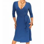 Blue Elegant Wrap Dress