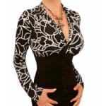 Black and White Squiggle Print Corset Top