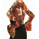 Red and Brown Floral Print Bell Sleeve top