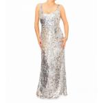 Silver Full Length Sequin Dress