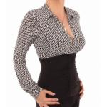 Black and White Spot Printed Corset Top