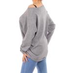 Grey Oversized Sparkly Slouch Jumper