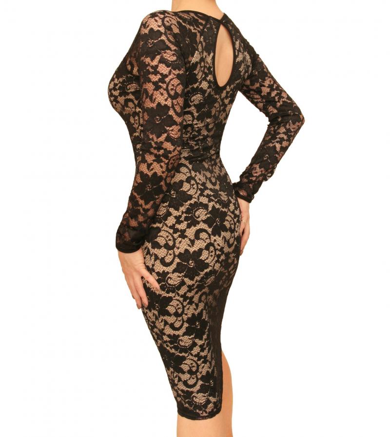 nude black lace