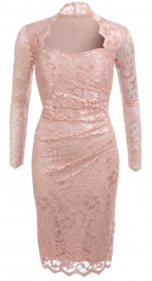 6299b Oyster Pink Sweetheart Lace Dress Ghost