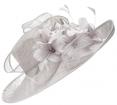 John Lewis Kiera Sinamay Upturn Hat, Silver