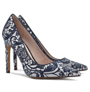 Next Brocade Point Court Shoes Navy