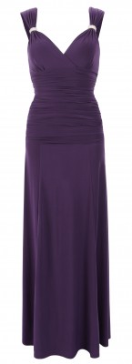 6227d Purple Crystal Diamante Maxi Dress Ghost