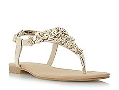 Gold Lolina Flower Detail To Post Sandal