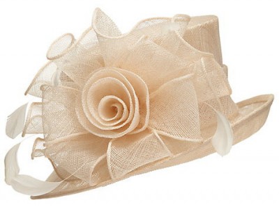 John Lewis Louisa Twisted Flower Occasion Hat, Chamapagne