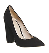 Office Abigail Block Heel Courts Black Nubuck