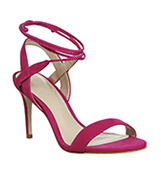 Office Midnight Strappy Ankle Tie Heels Pink Nubuck