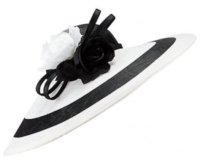 Whiteley Laura Flower Detail Occasion Hat, Black.White