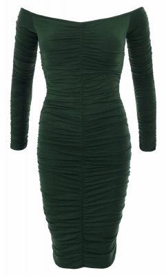 6275b-dark-green-off-the-shoulder-ruched-dress-ghost