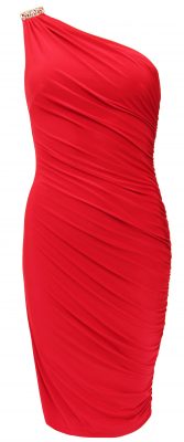 5032 Red One Shoulder Diamante Dress Ghost