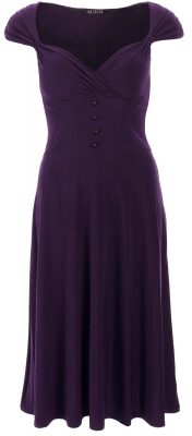 5760c Purple Sweetheart Neckline Dress