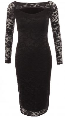 6203c Black Lace Keyhole Dress