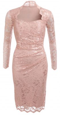 6299b Oyster Pink Sweetheart Lace Dress Ghost