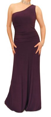 6015 Purple One Shoulder Long Evening Dress