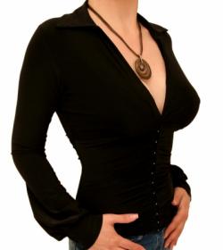Black Corset Style Stretchy Top