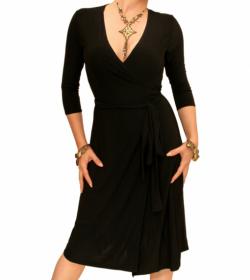 Black Elegant Wrap Dress
