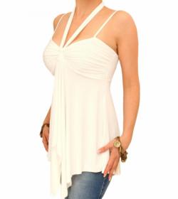 Ivory Strappy Halter Neck Tunic Top