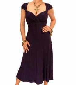 Purple Sweetheart Neckline Dress