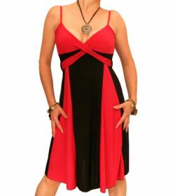 Red and Black Strappy Dress
