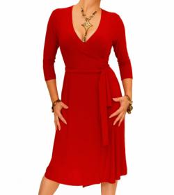 Red Elegant Wrap Dress