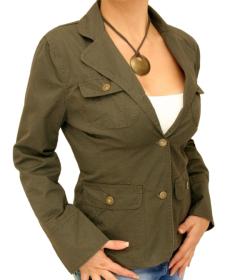 Fully Lined Khaki Jacket with Pockets