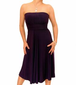 Purple Slinky Strapless Dress