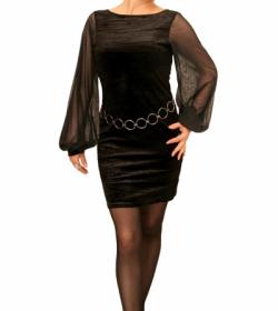 Black Sparkly Velvet Mini Dress/Top