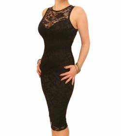 Black Lace Sleeveless Dress