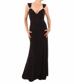 Black Crystal Diamante Maxi Dress