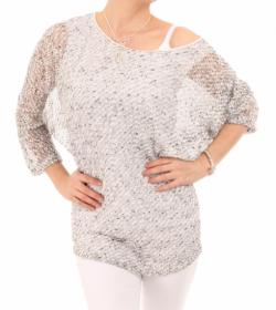 Grey Marl Batwing Top