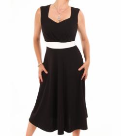 Black and Ivory A Line Dress