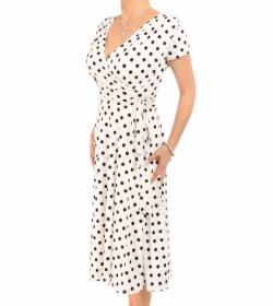 Ivory Polka Dot Fit and Flare Dress