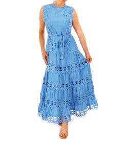 Cornflower Blue Broderie Anglaise Dress