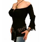 Black off the Shoulder Bell Sleeve Top