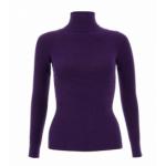 Purple Polo Neck Clingy Jumper