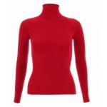 Red Polo Neck Clingy Jumper