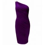 Purple Figure Hugging Diamante Dress