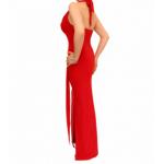 Red Cowl Neck Long Evening Dress