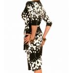 Black and White Patterned Wrap Dress