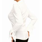 White Bell Sleeve Fitted Shirt