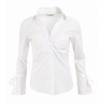 White Bell Sleeve Fitted Shirt