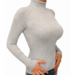 Light Grey Polo Neck Clingy Jumper